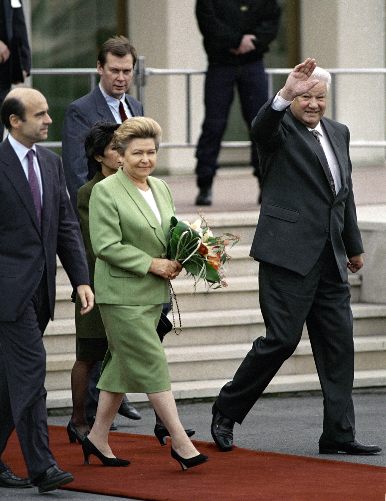 Russian President Boris Yeltsin and Naina Yeltsin at Orly Airport during their visit to France. Source: Vladimir Rodionov / RIA Novosti